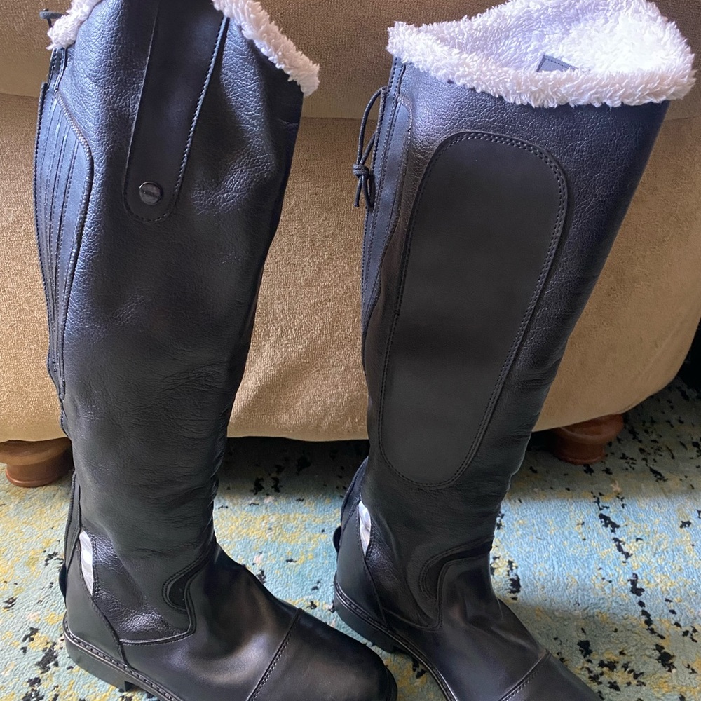 Women's Black Riding Boots - Picture 3 of 7